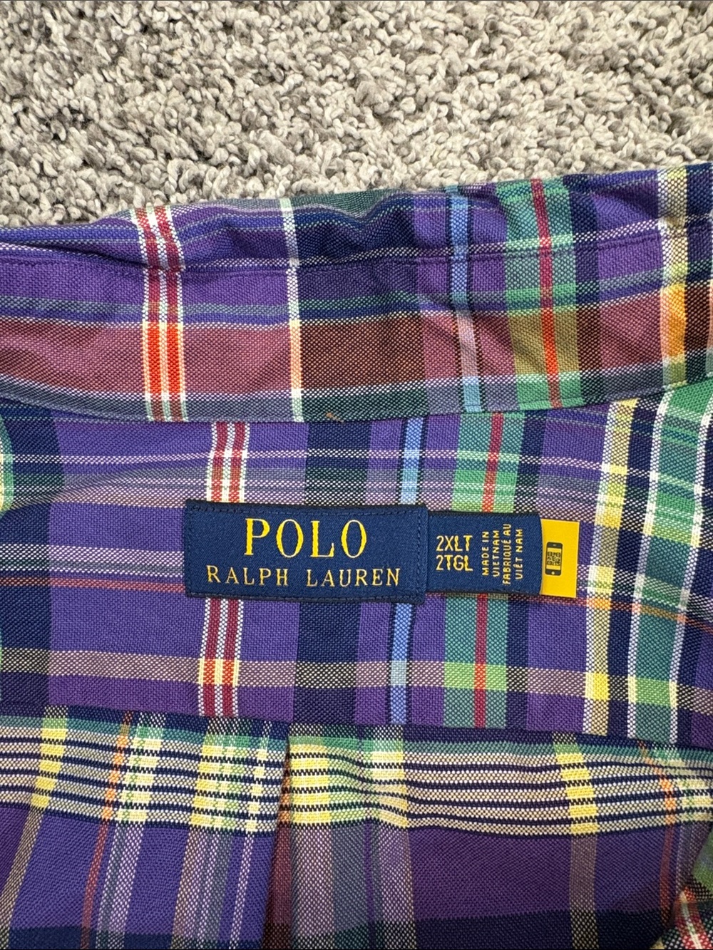 Ralph Lauren Classic Purple & Green Plaid Button-Down Shirt - Picture 8 of 8